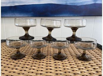 7- Mid Century Libby Sorbet Tawny Smokey Brown Glassware