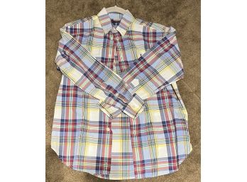 Ralph Lauren Kid Size 10/12 Yellow Plaid Button Down Shirt