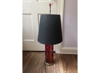 Etched Red Glass Lamp
