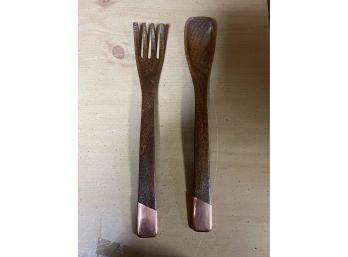 Copper And Resin Salad Servers