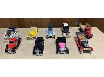 5- Liberty Classics Cars, 1- Yellow Car And 3 Ertl Trucks