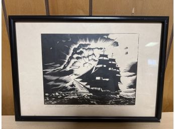 Framing Ship By: Charles E. Pont Lithograph