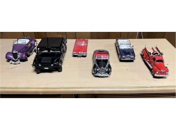 3- Franklin Mint Cars 1-replica Fire Truck, 1 Maisto Hummer, And 1- Solido Car