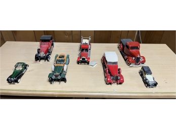 4- Franklin Mint Cars, 1- Solido Truck, And 2 Green Cars