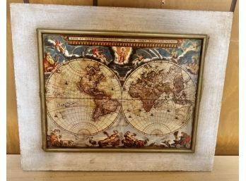 Map Purchased In Spain Painted On Wood