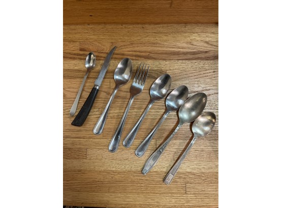Mixed Lot Of Stainless And Silver Plate Flatware