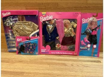 1194-1995 Barbie And Ken Clothes: Fantasy Evening, Fancy Evening And Sports Fashion