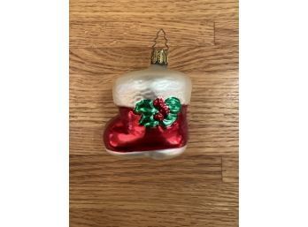 Santas Boot Hand Blown Ornament Made In Germany