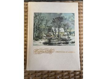 1968 Limited Edition Currier And Ives Chronicles Of America Printed On Special Paper And Bound In Leather