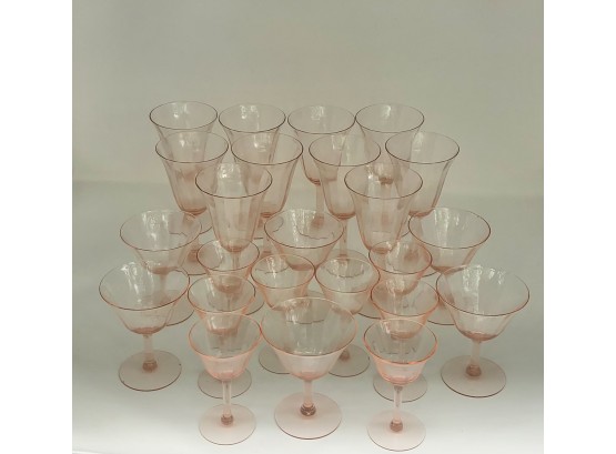 Pretty Pink Doulton Royal Crystal Glasses