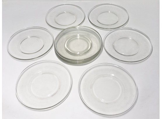 One French Glass Plate & Ten Glass Dessert Plates