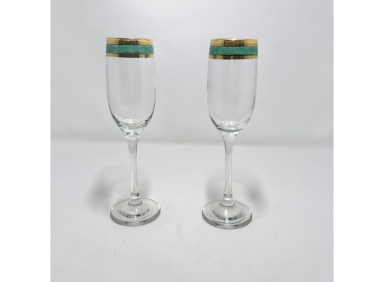 Set Of 2 Bohemian Champagne Glasses