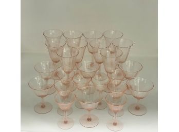 Pretty Pink Doulton Royal Crystal Glasses