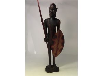 African Warrior With Spear & Removal Shield