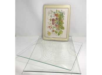 Clear Glass Tray And Pimpernal Tray