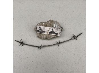 Piece Of The Berlin Wall ,Barbed Wire & Ticket Stub From Museum Haus Am Checkpoint Charlie