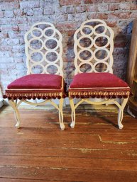 Pair Of Antique Repainted Side Or Dinng Chairs