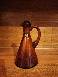 Hand Blown MCM Decanter Circa 1970s Small For Oils Etc