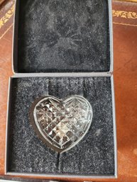 Waterford Crystal Heart Paperweight In Box