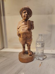 European Carved Wood Gentleman Statue
