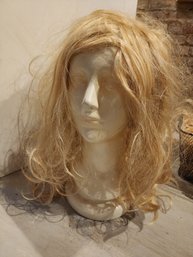 New Long Blond Curly Hair Wig . Synthetic