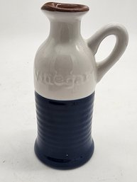 WHITE AND BLUE VINEGAR BOTTLE   SHIPPING AVAILABLE