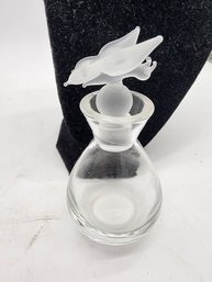 FROSTED BUTTERFLY LIDDED CRYSTAL PERFUME BOTTLE