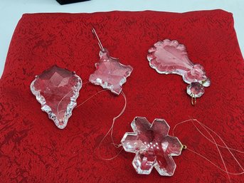LOT OF 4 CRYSTAL ORNAMENTS  WILL SHIP