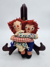 HUGGING VINTAGE RAGGEDY ANNE AND ANDY DOLLS  WILL SHIP