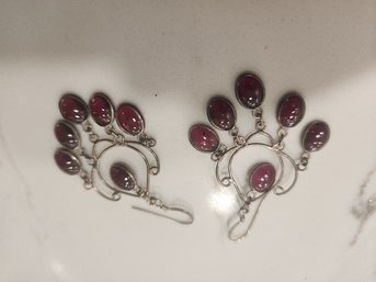 7 Red Stone Drop Earrings