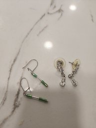 21 2 Pair Earrings Beaded Hand Made