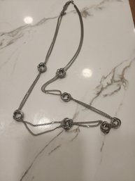 23  Silver Tone Long Link Necklace