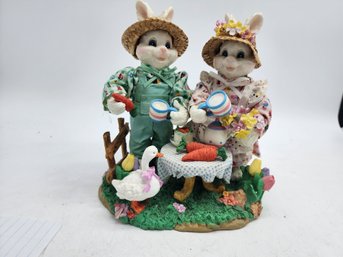 Easter Figurine Of Bunny Couple