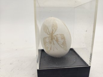 Blown Egg With Butterfly Carving