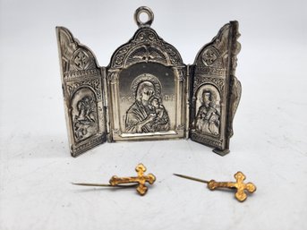 Orthodox Religious Triptych  Vintage