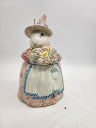 FITZ AND FLOYD Bouquet Bunny Cookie Jar