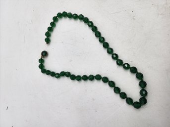 #30 Green Crystal Bead Vintage Necklace