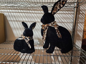 2 Black And Leopard Bow Bunnies
