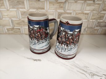 2 Vintage Budweiser Mugs 1989