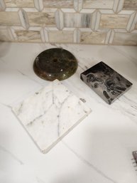 3 Marble Bases Architectural Salvage