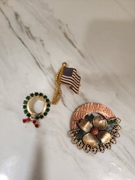 #2 Set Of 3 Vintage Pins/ Brooches