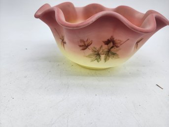 Vintage Depression Glass Hand Painted Bowl