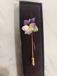 PANSY FLOWER CRAVAT PIN