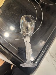 #27 French Baccus Frosted Nude Male 1920's Wine Glass