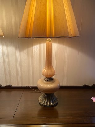 Tan With Gold Fleck Glass Lamp