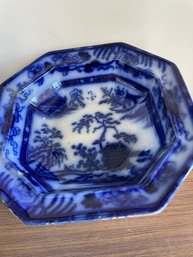 Flow Blue Chamber Pot With Lid