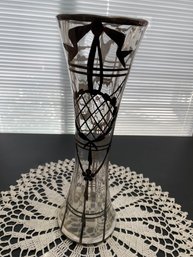 Vintage Bud Vase With Sterling Overlay