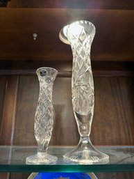 2 Glass Bud Vases