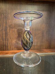 Signed Hand Blown Candlestick