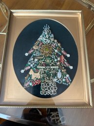 Christmas Tree Frame Made Of Jewelry